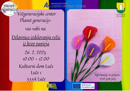 Izdelava rožic iz krep papirja - 26. 2. 2025 - Luče